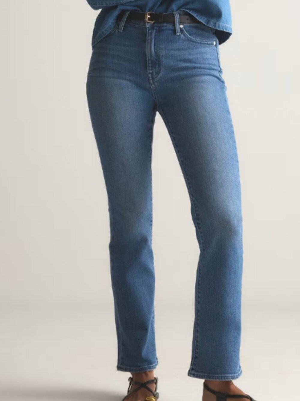 Quince Women's Stretch High Rise Kick Flare Jeans Seaside Blue - 32/28